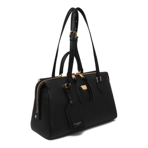 Dolce & Gabbana Black Leather Top Handle Bag.