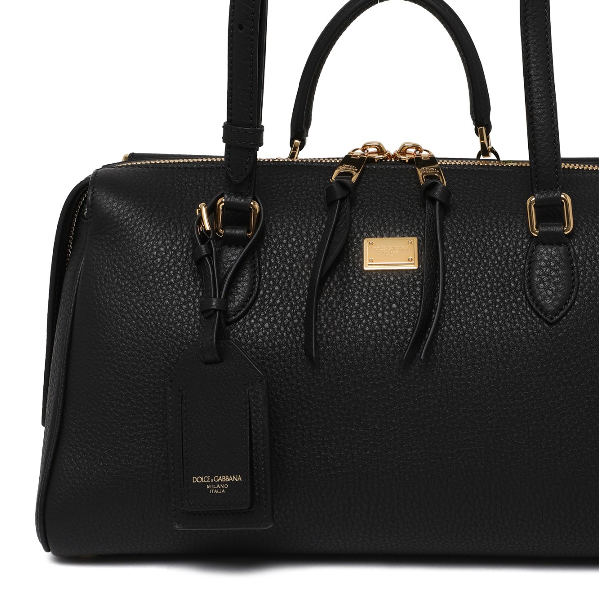 Dolce & Gabbana Black Leather Top Handle Bag.