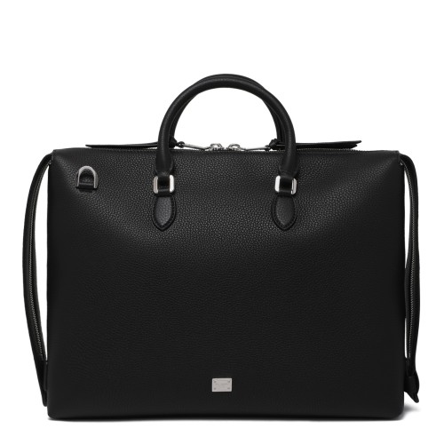 Dolce & Gabbana Black Leather Weekender Bag.