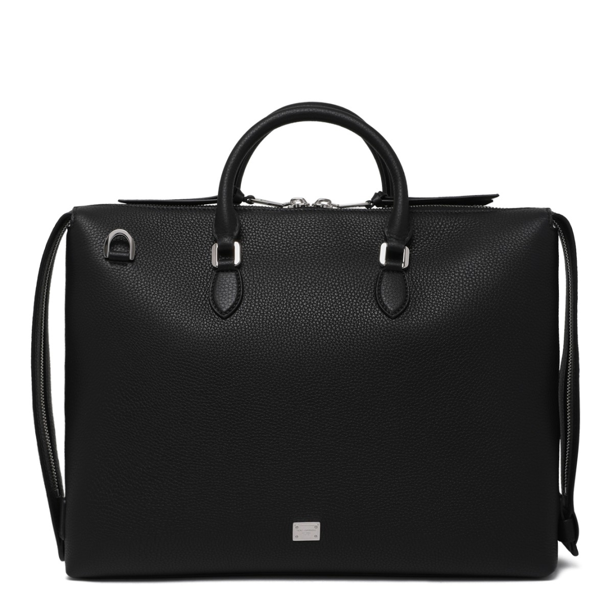 Dolce & Gabbana Black Leather Weekender Bag.