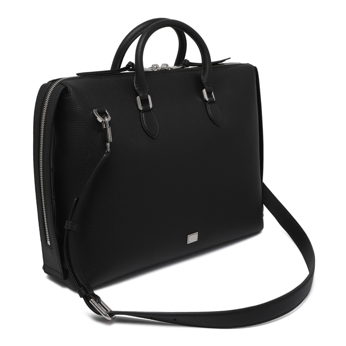 Dolce & Gabbana Black Leather Weekender Bag.