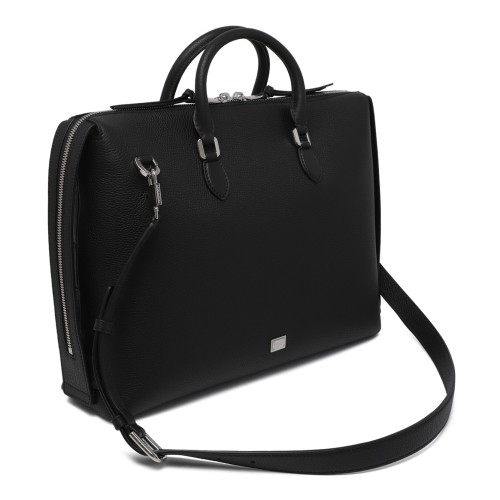 Dolce & Gabbana Black Leather Weekender Bag.