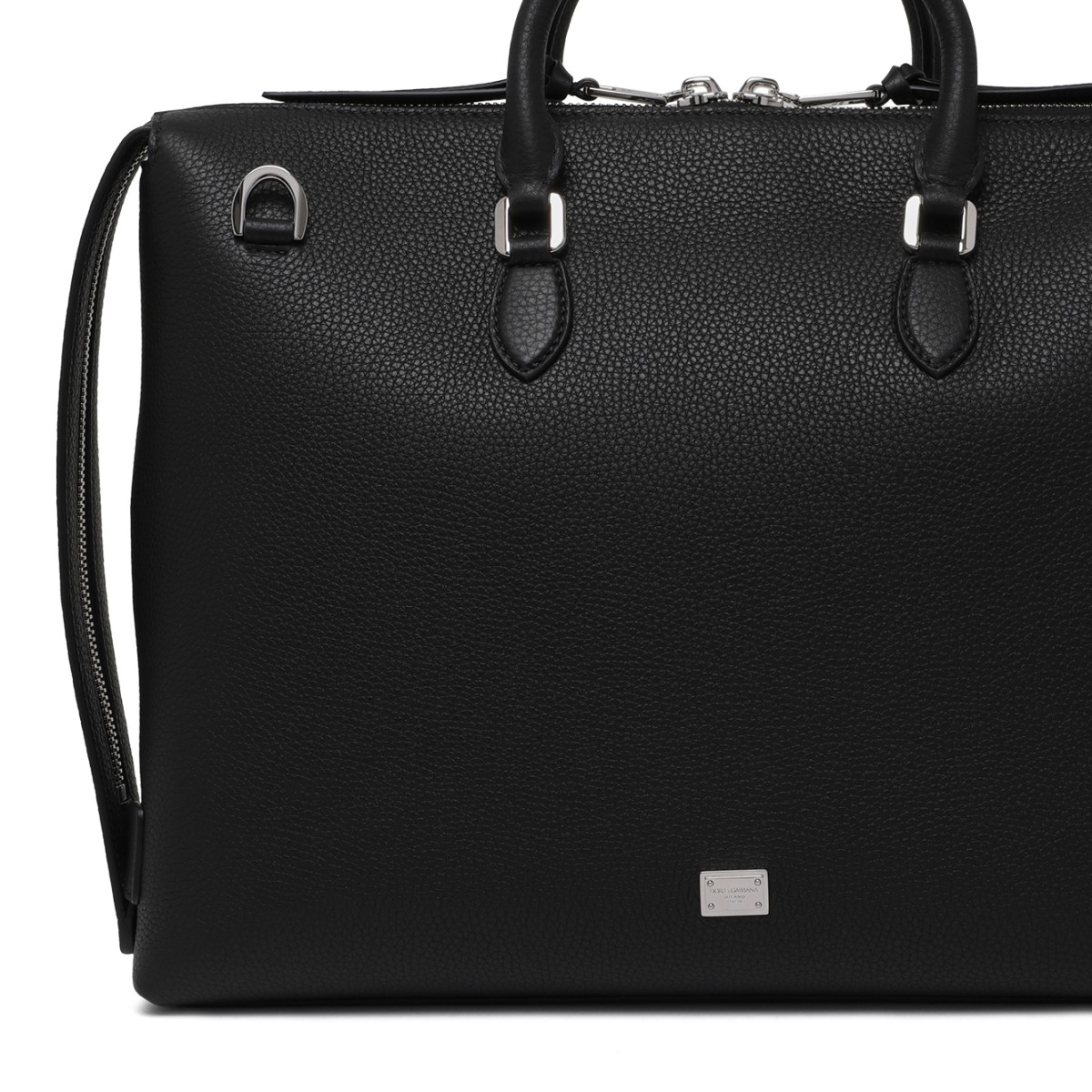Dolce & Gabbana Black Leather Weekender Bag.