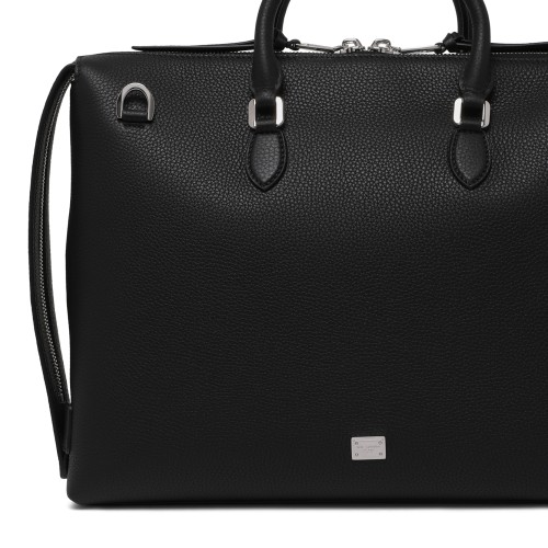 Dolce & Gabbana Black Leather Weekender Bag.