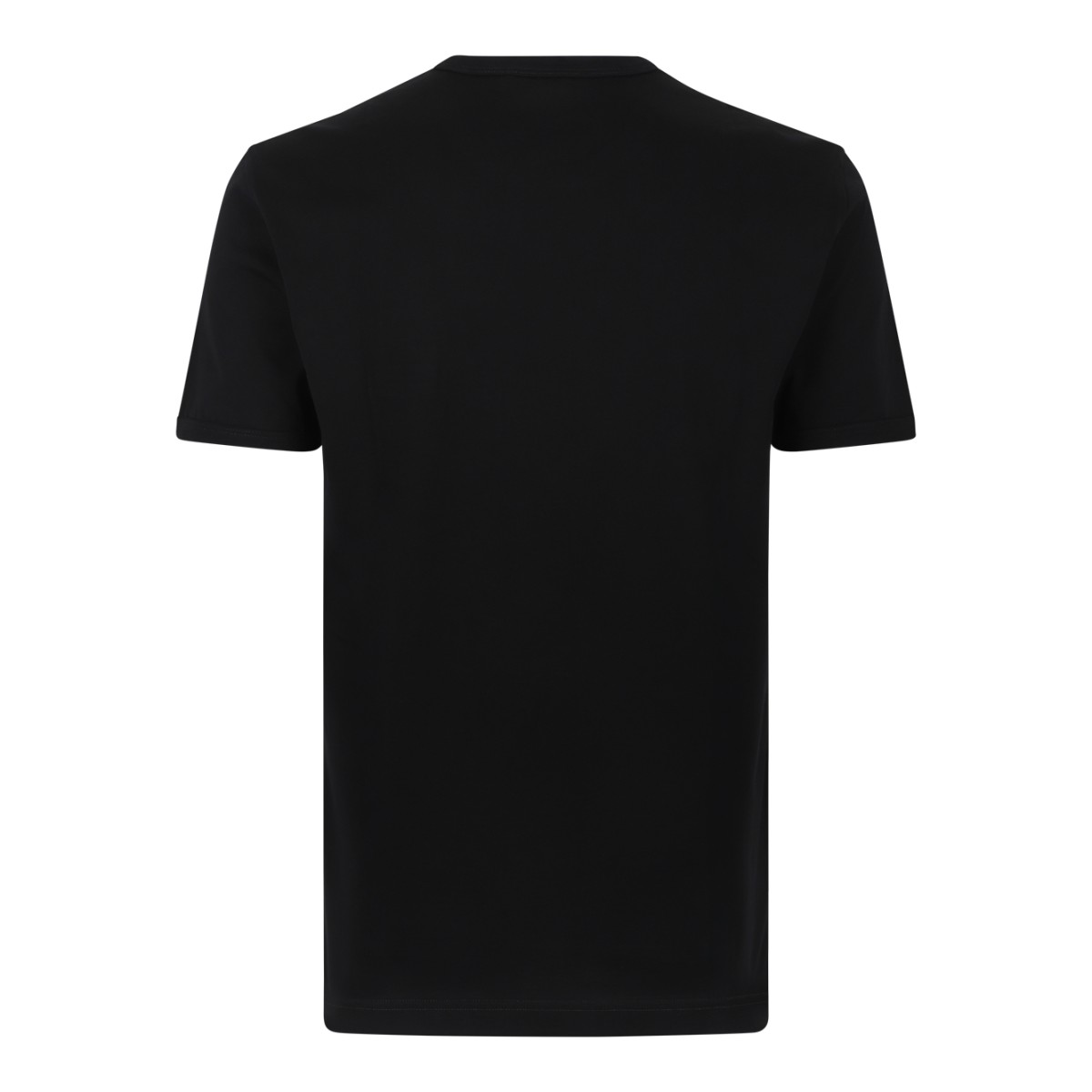 Dolce & Gabbana Black Cotton Logo Patch T-Shirt.