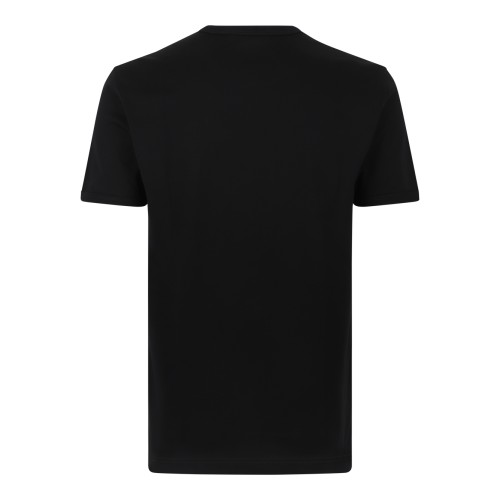 Dolce & Gabbana Black Cotton Logo Patch T-Shirt.