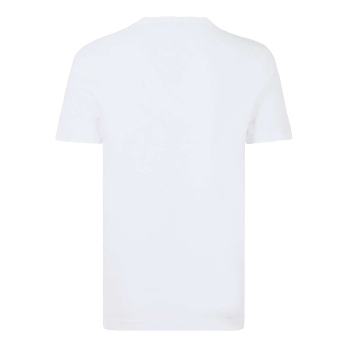 Dolce & Gabbana White Cotton Logo Patch T-Shirt.