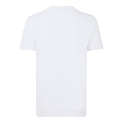Dolce & Gabbana White Cotton Logo Patch T-Shirt.