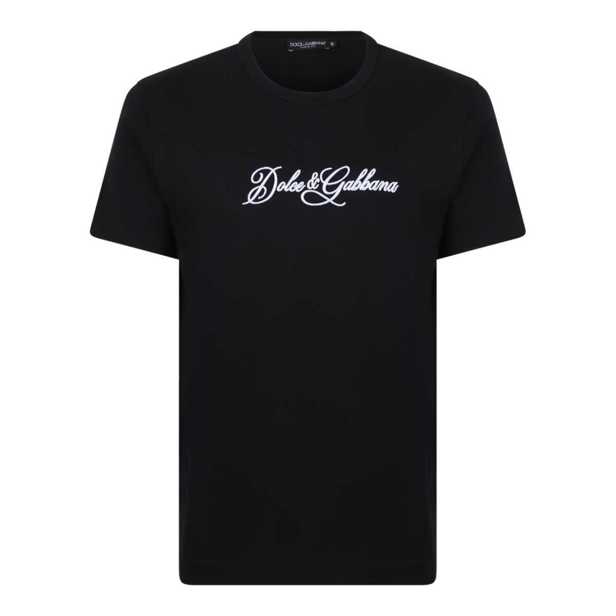 Dolce & Gabbana Black Cotton Logo T-Shirt.