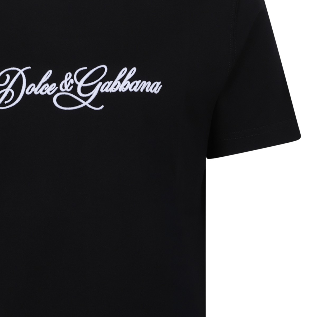 Dolce & Gabbana Black Cotton Logo T-Shirt.