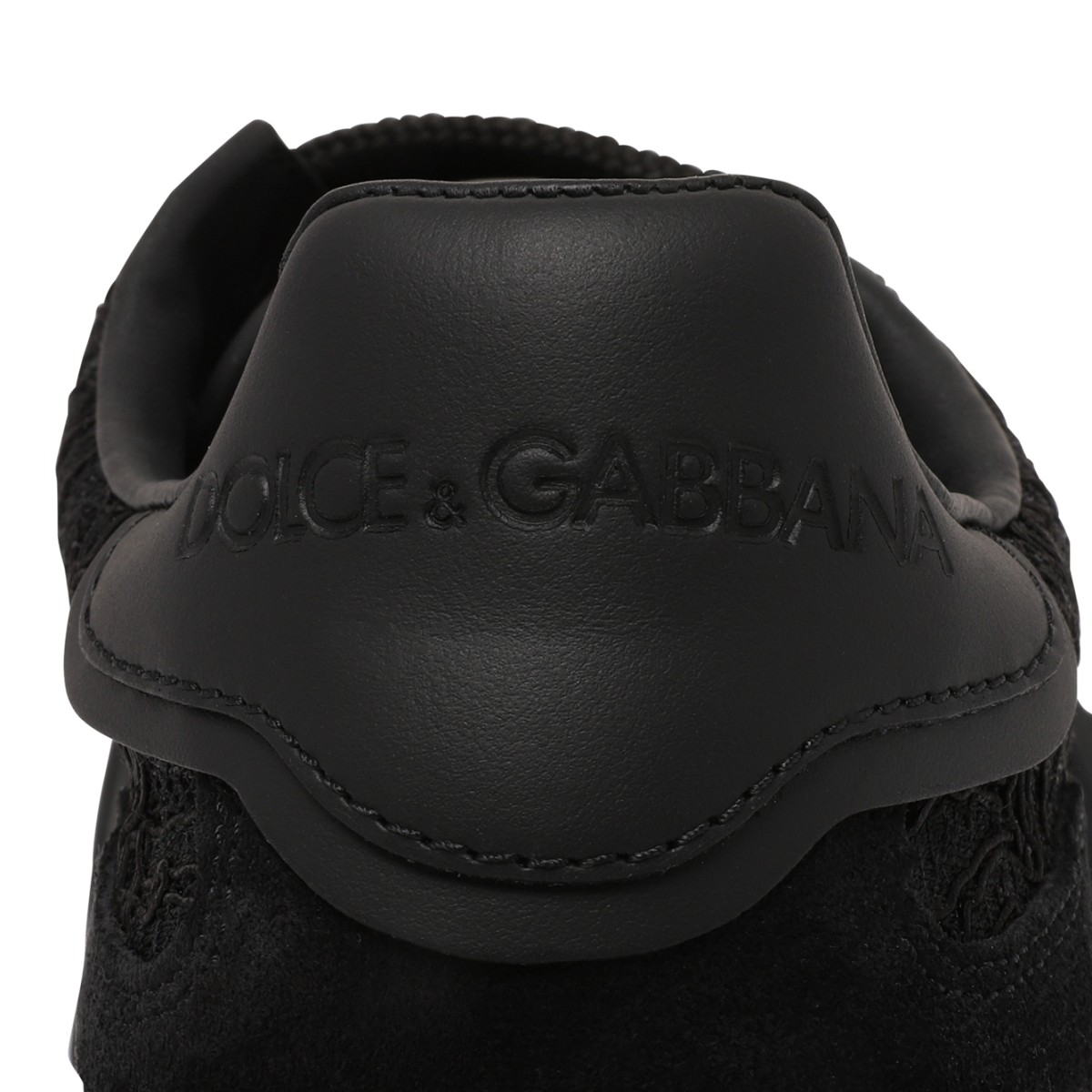 Dolce & Gabbana Black DG Logo Leather Sneakers.