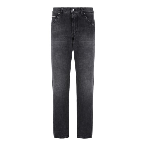 Dolce & Gabbana Washed Black Slim-Fit Denim Jeans.