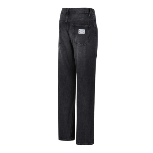 Dolce & Gabbana Washed Black Slim-Fit Denim Jeans.