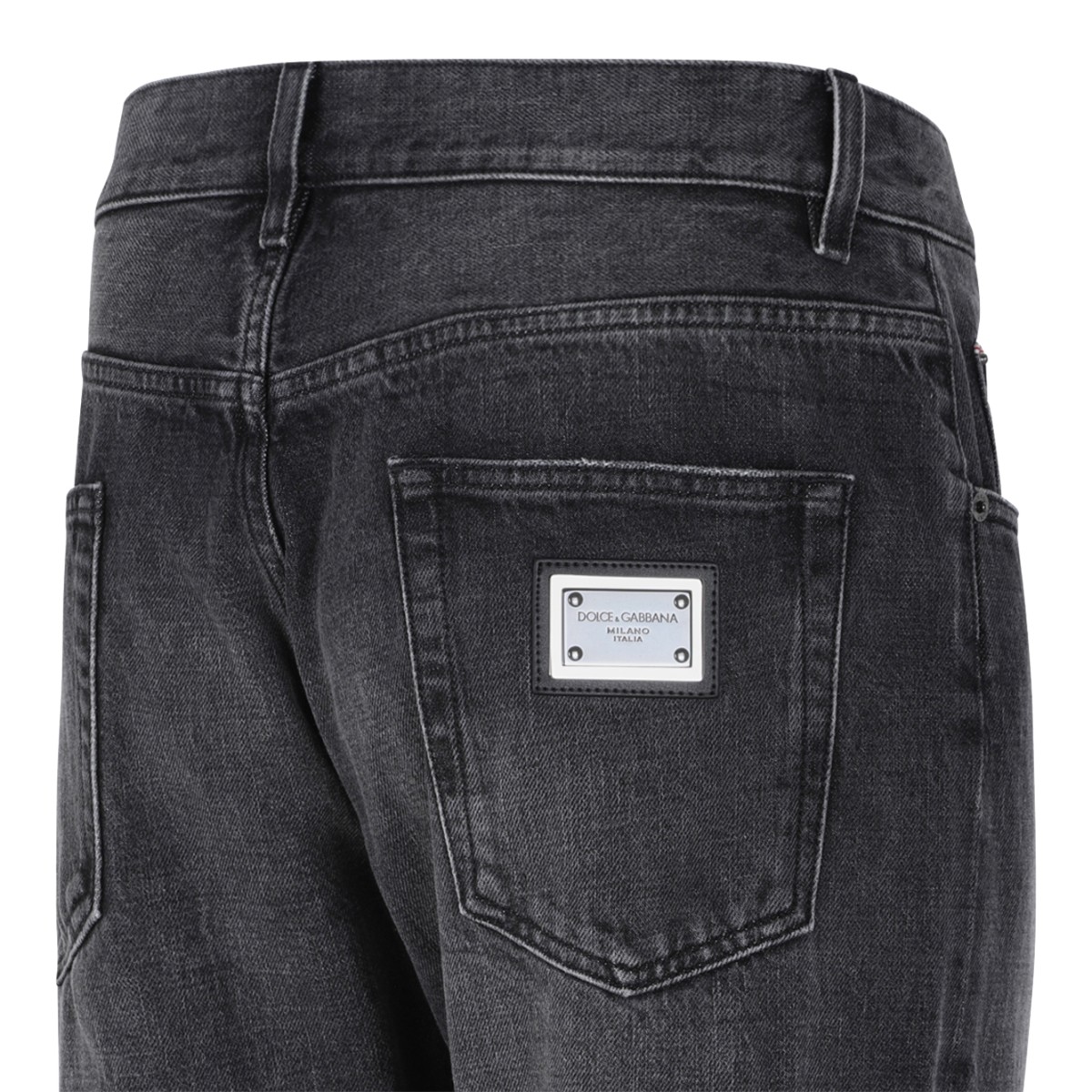 Dolce & Gabbana Washed Black Slim-Fit Denim Jeans.