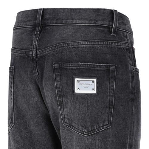 Dolce & Gabbana Washed Black Slim-Fit Denim Jeans.