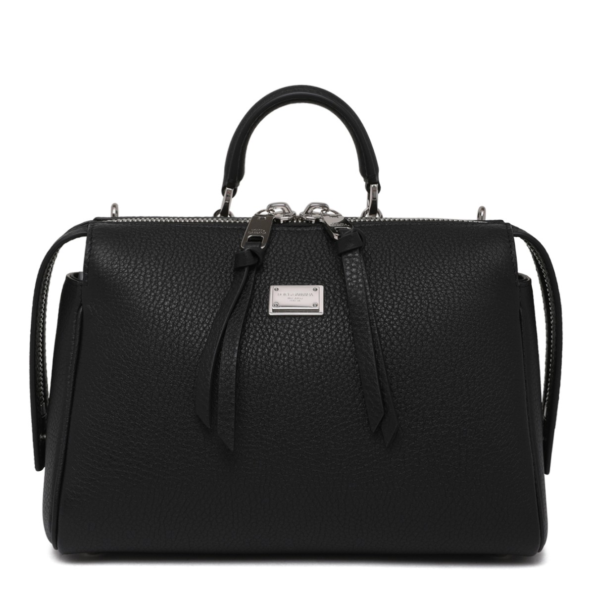 Dolce & Gabbana Black Leather Top Handle Bag.