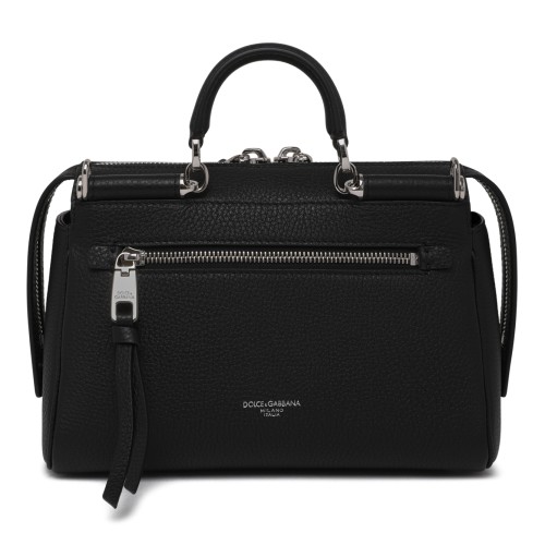 Dolce & Gabbana Black Leather Top Handle Bag. 2