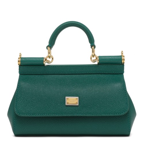 Dolce & Gabbana Emerald Green Sicily Medium Leather Handbag.