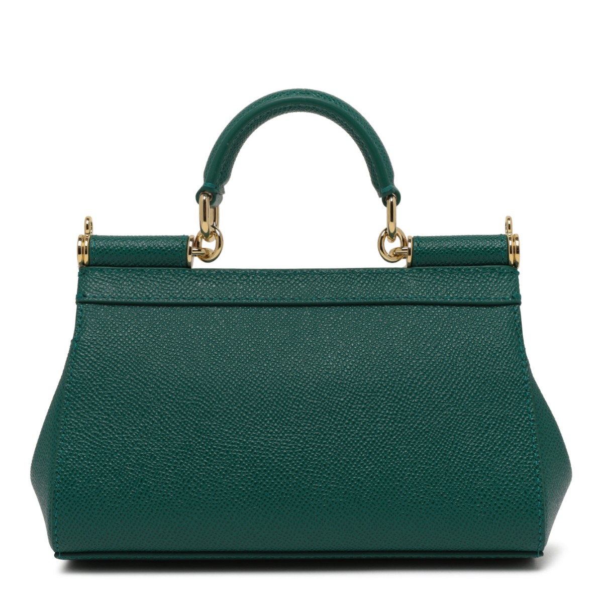 Dolce & Gabbana Emerald Green Sicily Medium Leather Handbag.