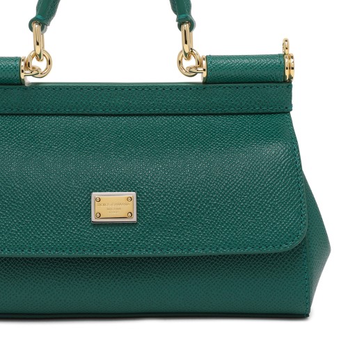 Dolce & Gabbana Emerald Green Sicily Medium Leather Handbag.