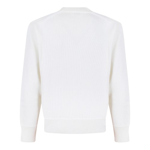 Kenzo White Cotton Record Print Sweater. 2