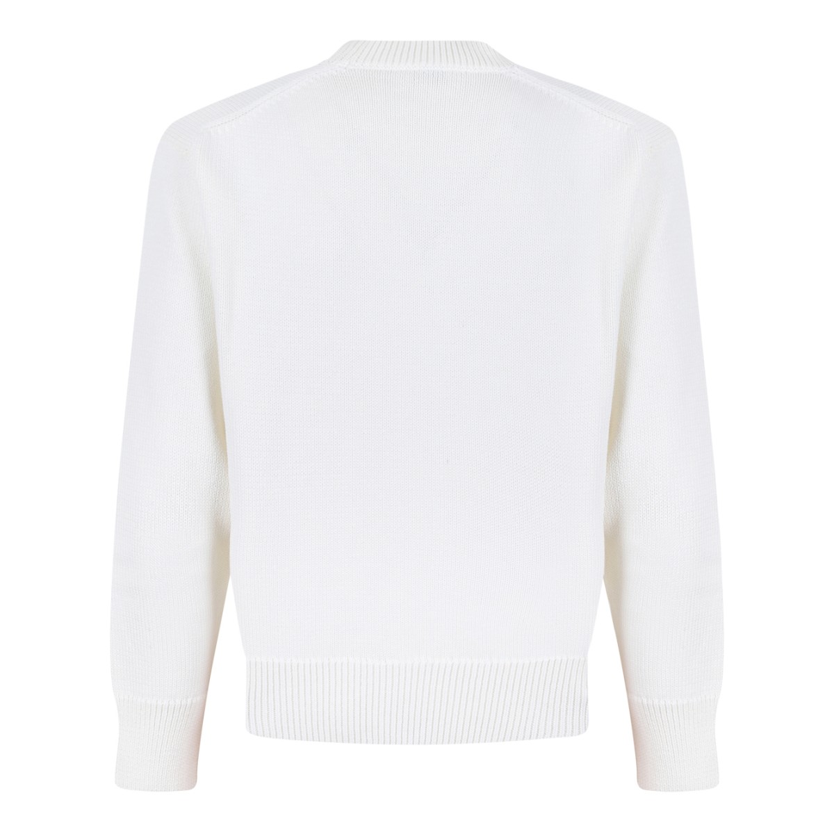 Kenzo White Cotton Record Print Sweater.