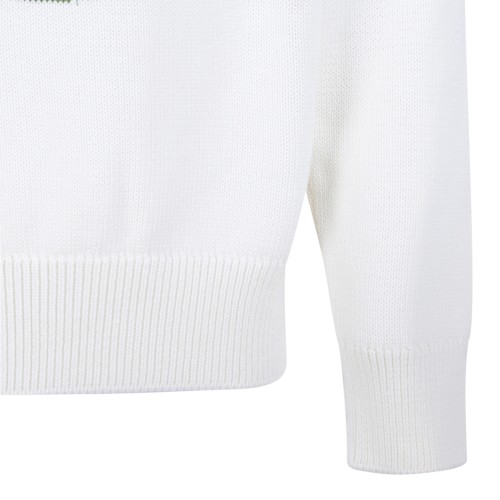 Kenzo White Cotton Record Print Sweater.