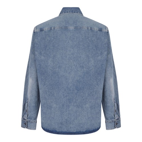 AMI Paris Blue Denim Button-Down Shirt. 2
