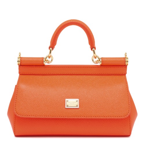 Dolce&Gabbana Orange Sicily Leather Top-Handle Bag.