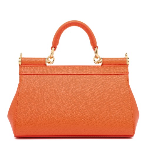 Dolce&Gabbana Orange Sicily Leather Top-Handle Bag.