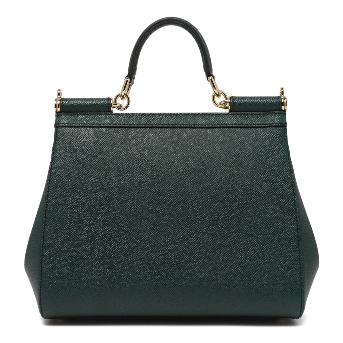 Dolce & Gabbana Dark Green Sicily Medium Leather Handbag.