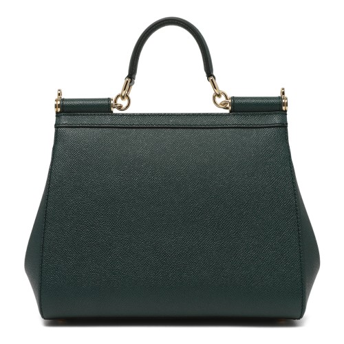 Dolce & Gabbana Dark Green Sicily Medium Leather Handbag.