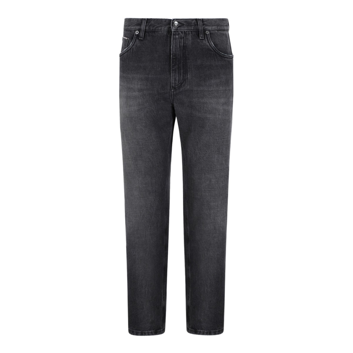 Dolce & Gabbana Dark Grey Slim-Fit Denim Jeans.