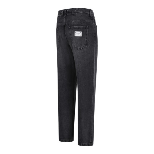 Dolce & Gabbana Dark Grey Slim-Fit Denim Jeans.