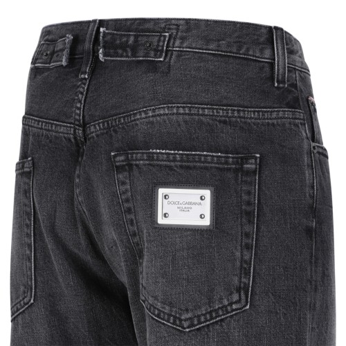 Dolce & Gabbana Dark Grey Slim-Fit Denim Jeans.