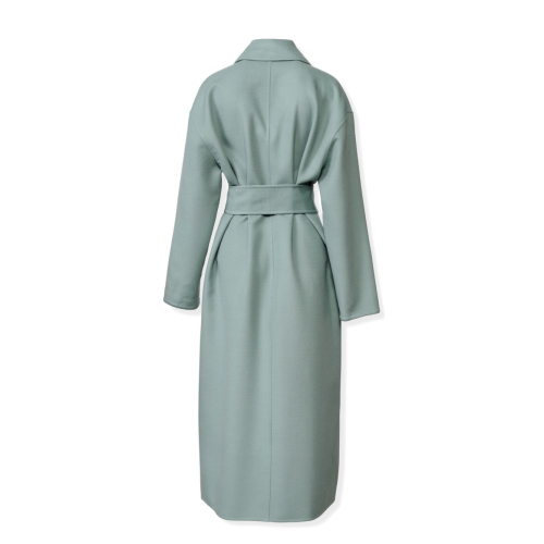 Fabiana Filippi Sage Green Wool Wrap Coat. 2