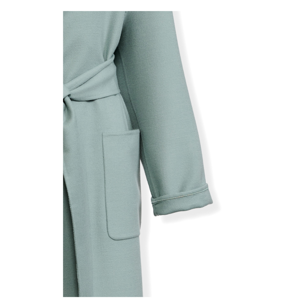 Fabiana Filippi Sage Green Wool Wrap Coat.