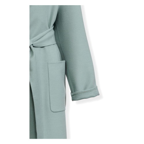 Fabiana Filippi Sage Green Wool Wrap Coat.