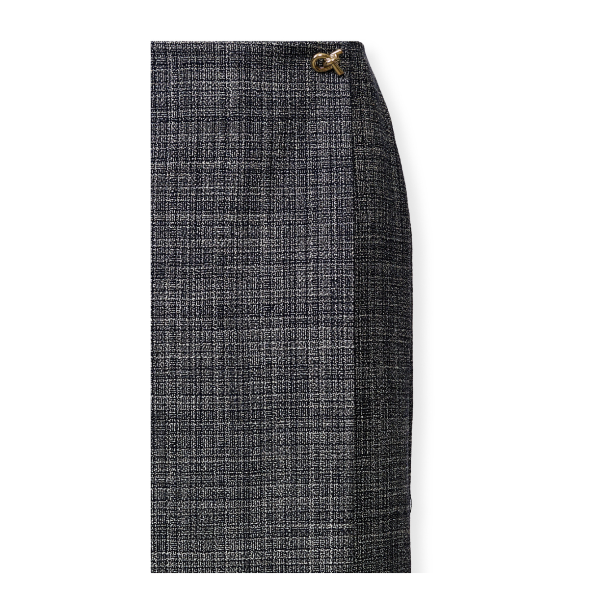 Fabiana Filippi Grey Check Midi Skirt.
