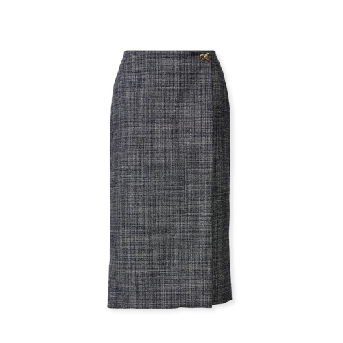 Fabiana Filippi Grey Check Midi Skirt. 2
