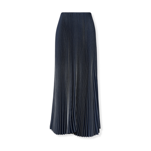 Fabiana Filippi Navy Pleated Midi Skirt. 2