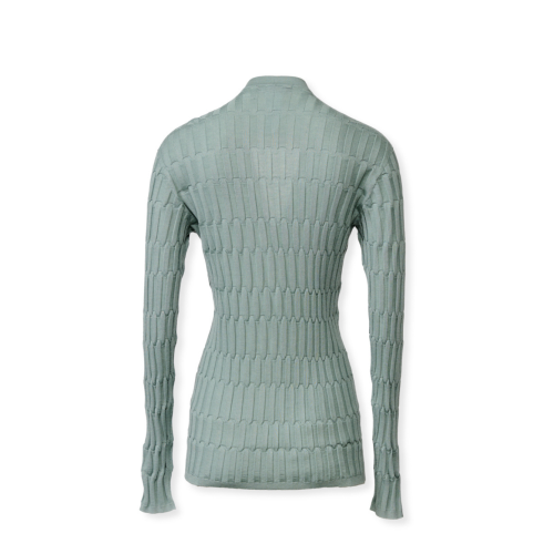 Fabiana Filippi Mint Green Ribbed Wool Cardigan.