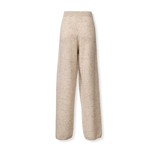 Fabiana Filippi Beige Mlange Knit Wide-Leg Trousers.