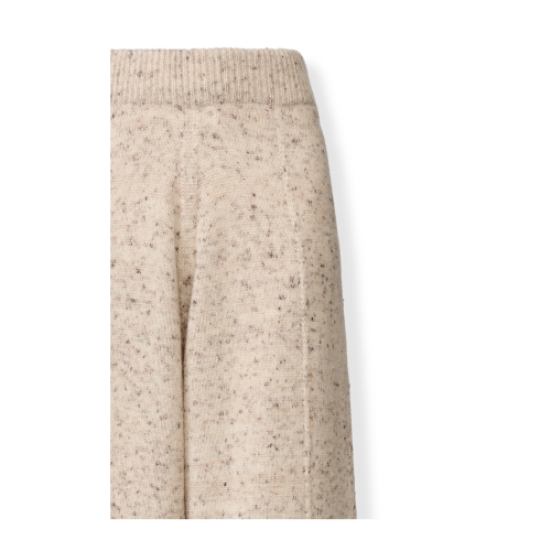 Fabiana Filippi Beige Mlange Knit Wide-Leg Trousers.