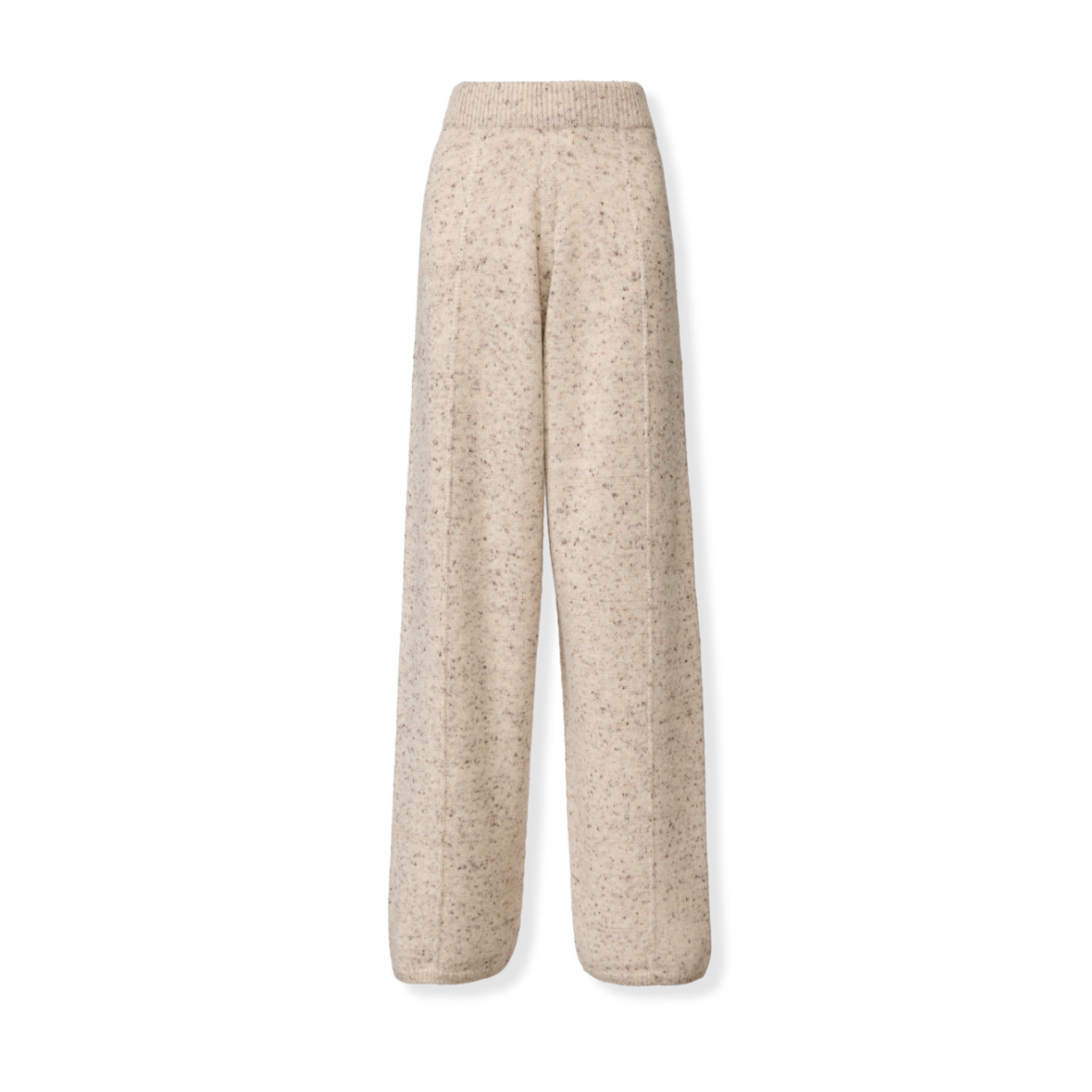 Fabiana Filippi Beige Mlange Knit Wide-Leg Trousers.
