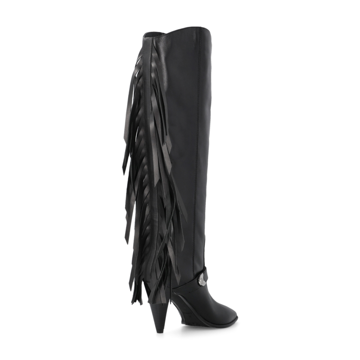 Pinko Black Leather Knee-High Boots.