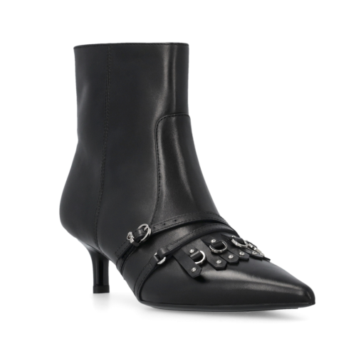 Pinko Black Leather Ankle Boots. 2