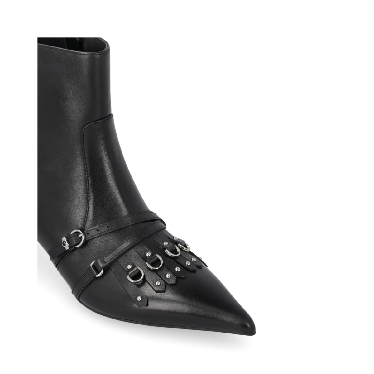 Pinko Black Leather Ankle Boots.