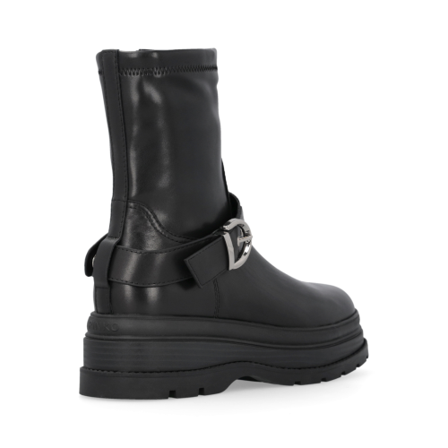 Pinko Black Leather Biker Boots.