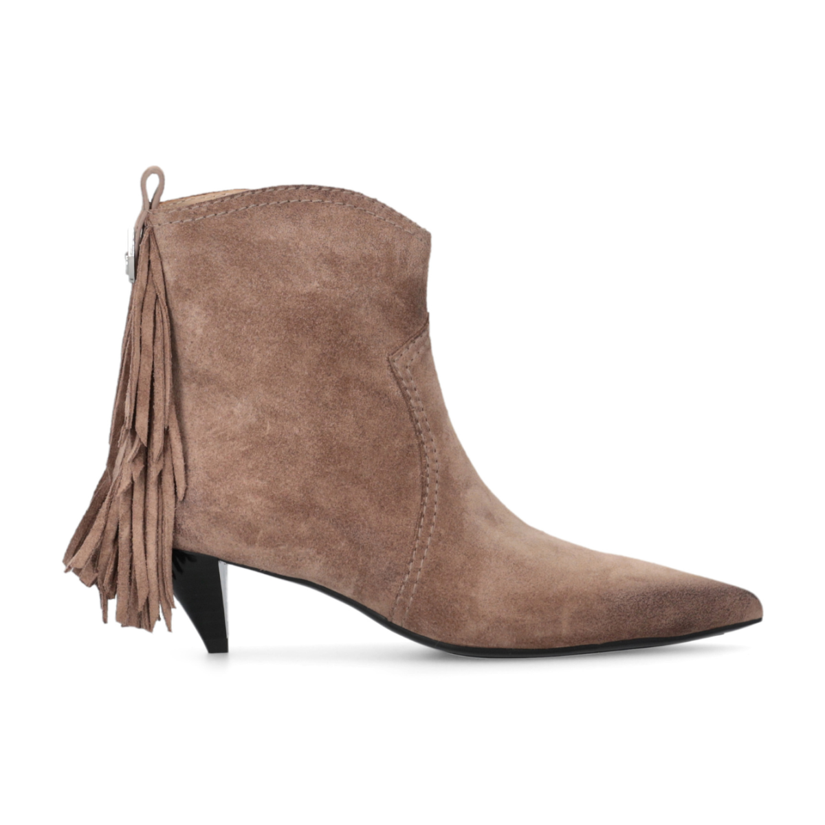 Pinko Taupe Suede Ankle Boots.